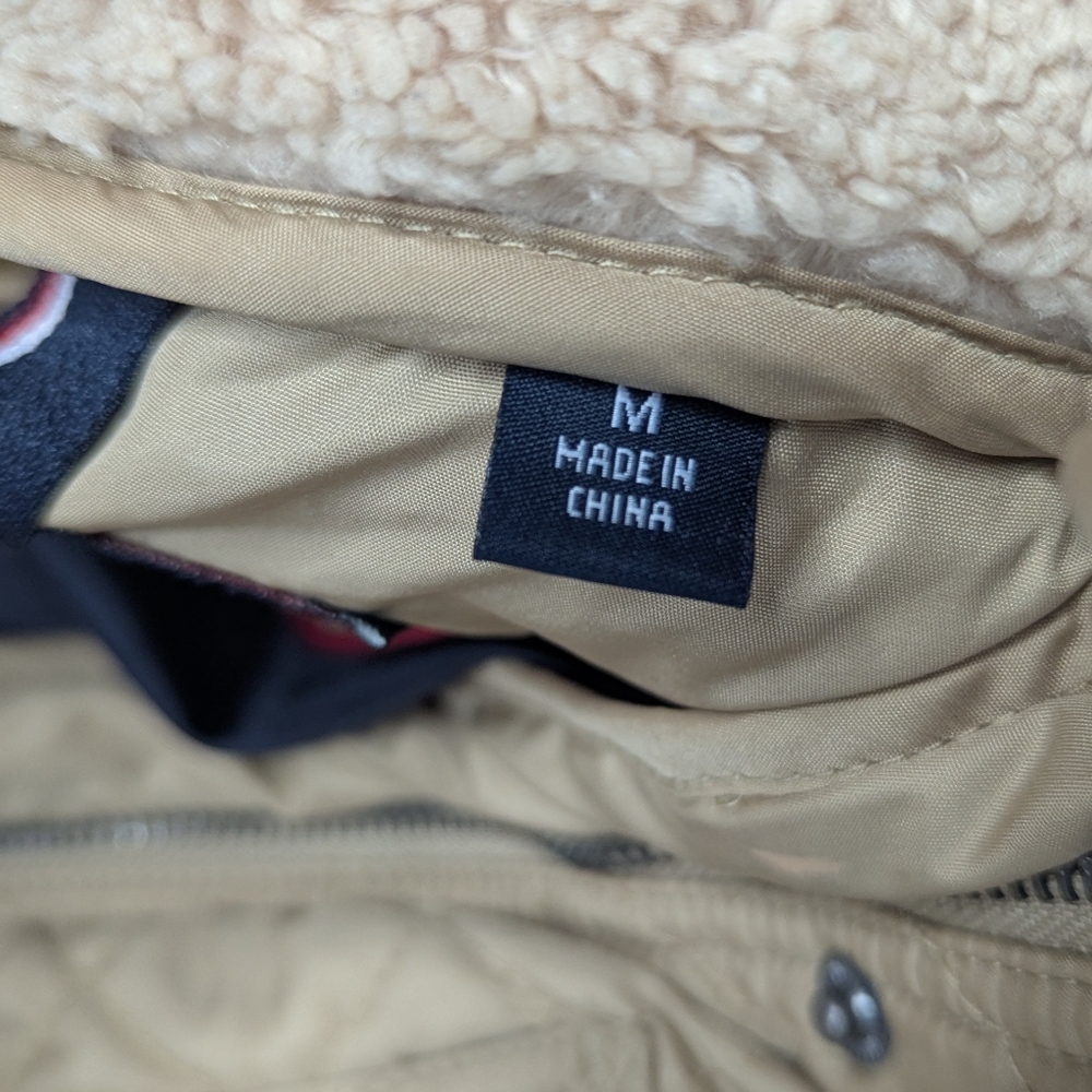 TOMMY HILFIGER Quilted Hooded Cargo Pocket Coat Sz M - Picture 9 of 11
